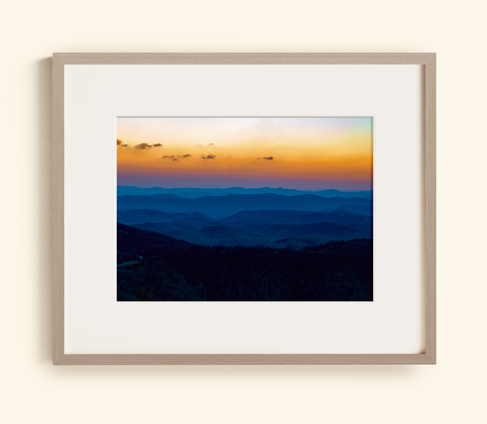 Sunset Over the Blue Ridge Mountains