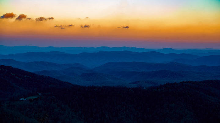 Sunset Over the Blue Ridge Mountains