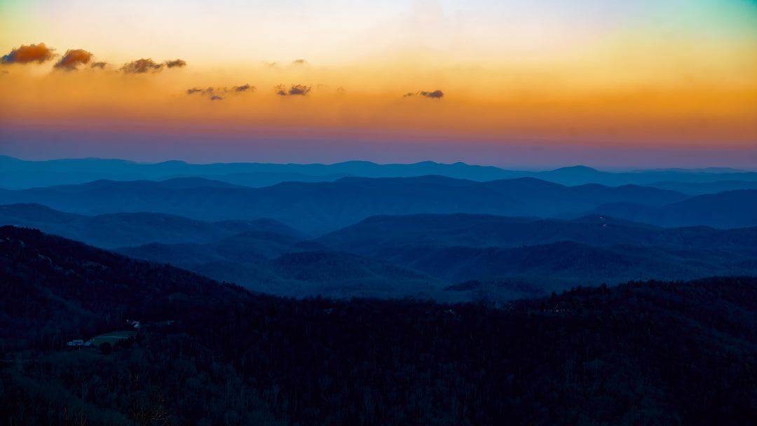 Sunset Over the Blue Ridge Mountains